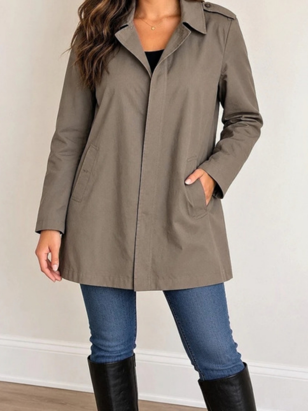 London Fog by Wamsutta Trench Coat in Brown Size 40 REG